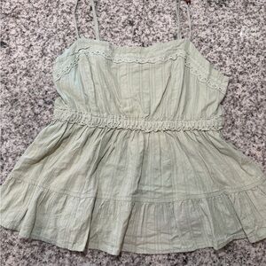 Celebrity Pink Lace Trim Camisole - Soft Green